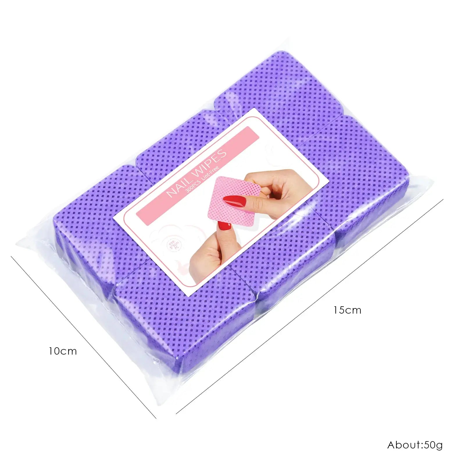 Misscheering 300pcs Lint Free Nail Polish Remover Napkins Vibrant Cotton Wipes Paper Pads For Manicure UV Gel Dust