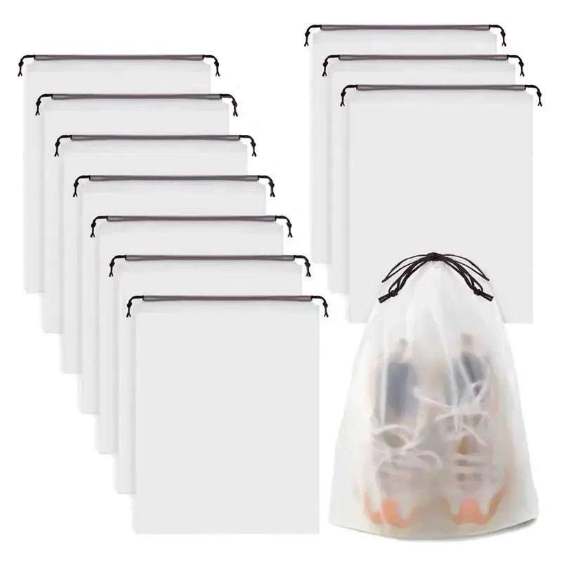 ClearView Waterproof Transparent Drawstring Storage Bags For Shoes And Sundries Pack Five To Ten