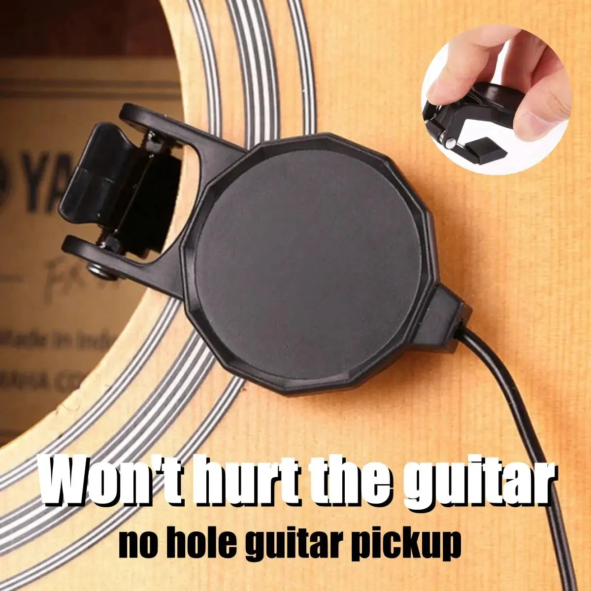 Clip On Piezo Pickup For Acoustic Guitars Mandolins Violins Ukuleles Banjos Bouzoukis With 2.5 Meter Cable