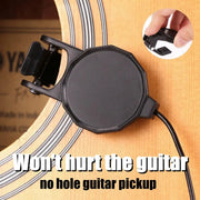Clip On Piezo Pickup For Acoustic Guitars Mandolins Violins Ukuleles Banjos Bouzoukis With 2.5 Meter Cable