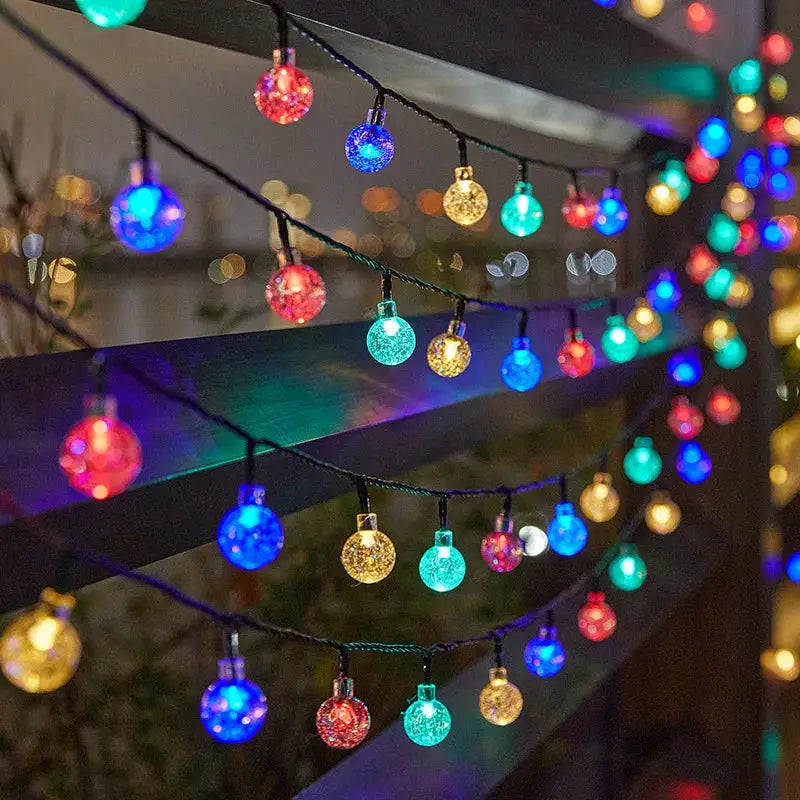 Solar Bubble Balls String Lights Outdoor Waterproof Orbs For Patio Garden Christmas Party