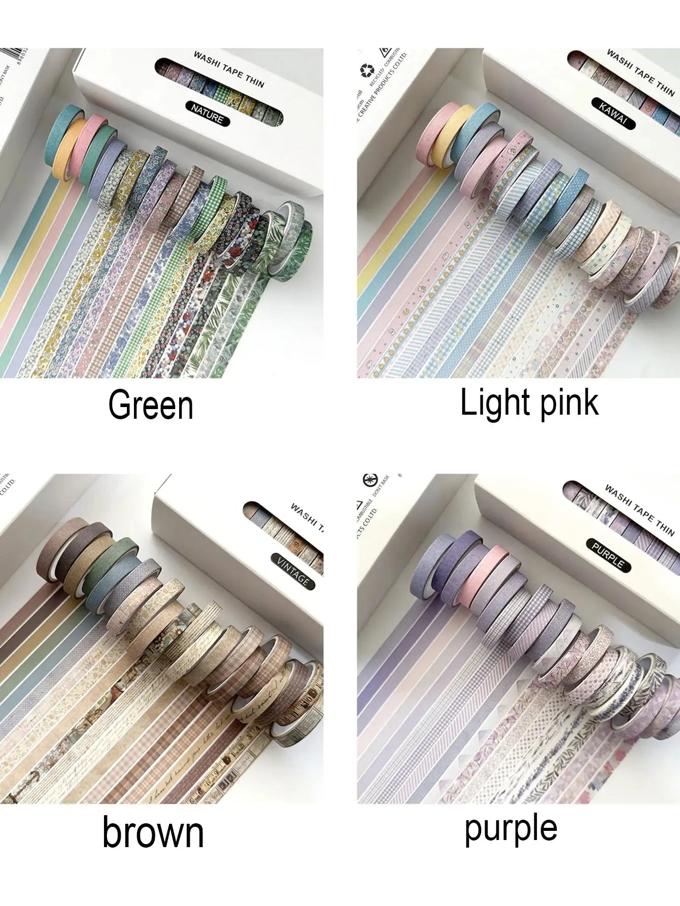 Washi tape set: Simples Market 20 rolls featuring delicate floral and plant patterns in pastel colors