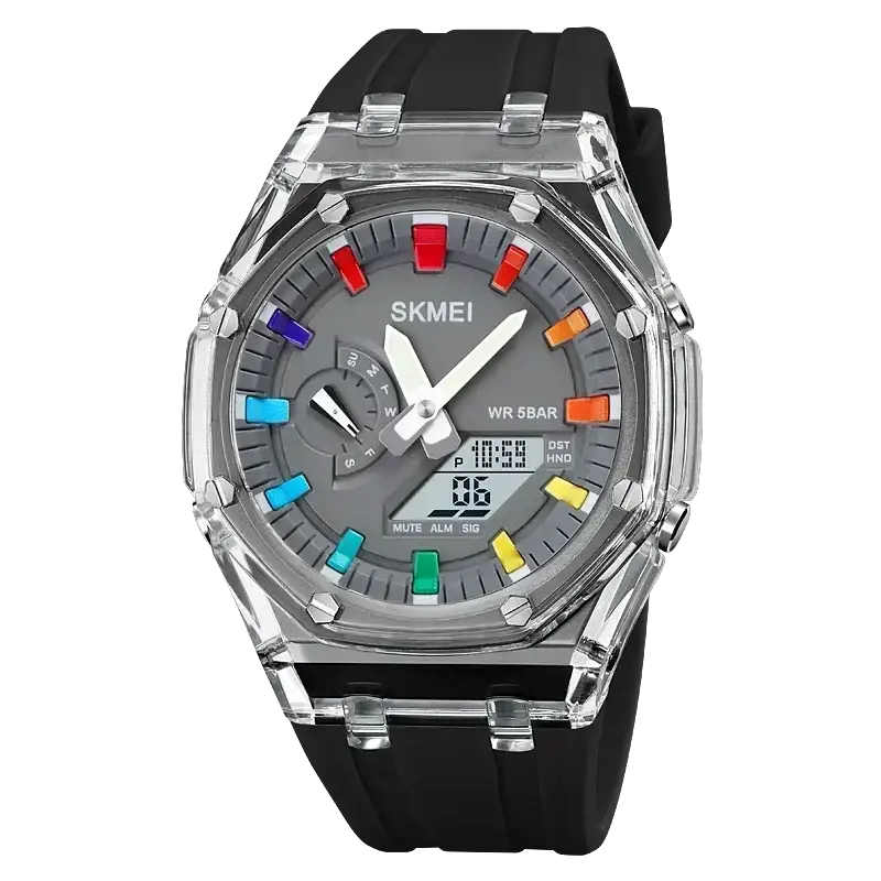 SKMEI 2100 Digital Sports Watch Waterproof Countdown Stopwatch LED Light Dual Time Alarms