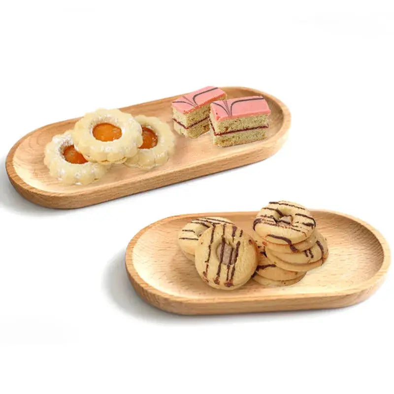 Walnut Wood Tray Rectangular Serving Plate Japanese Inspired