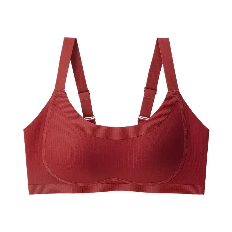 FallSweet seamless wireless bra for women, red full-cup soft comfort