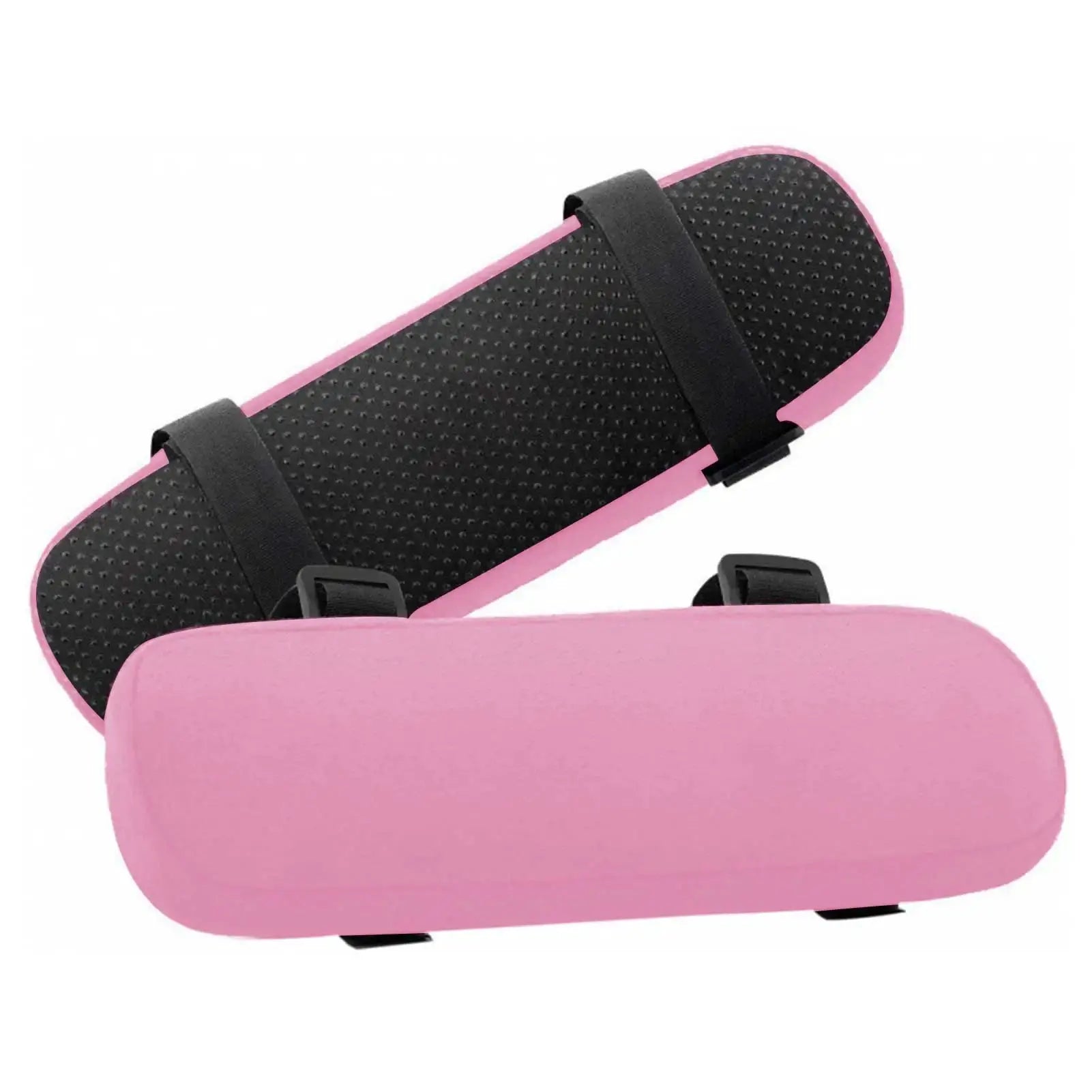 2-piece pink memory-foam chair armrest cushions with black straps