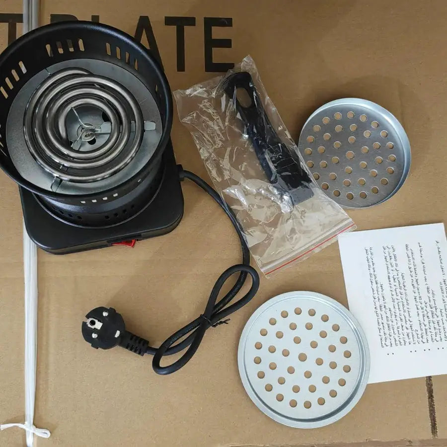 Unbranded 500W Electric Hookah Coal Burner With Fast Three To Five Minute Ignition And Heat Resistant Porcelain Plate
