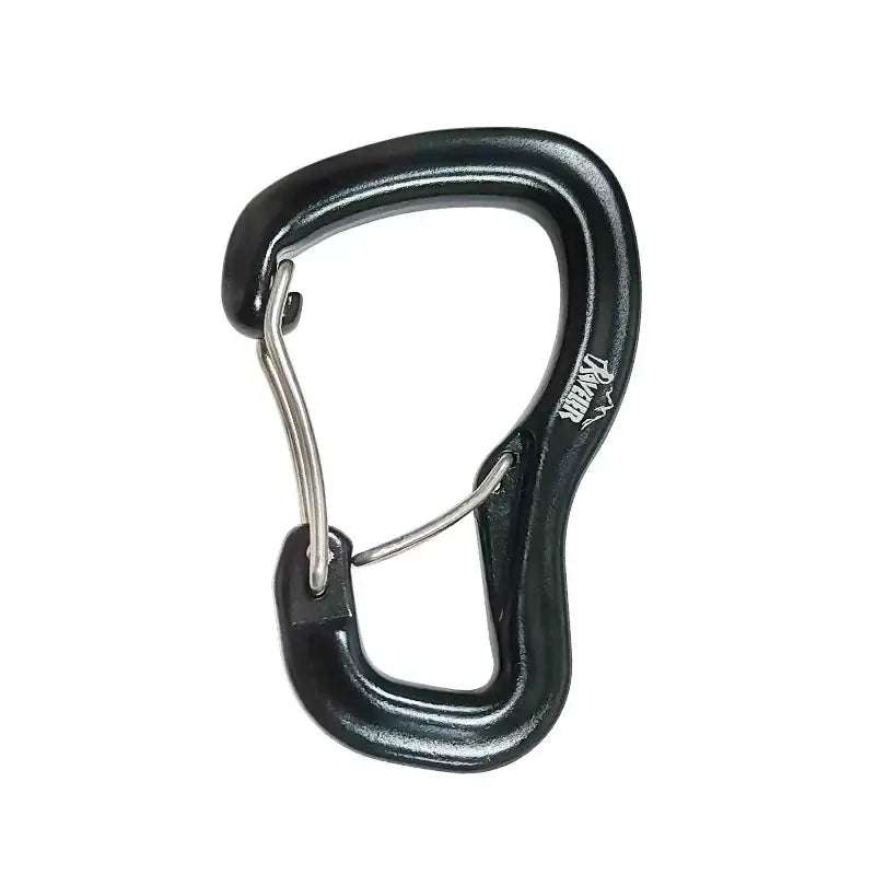 Outdoor hammock double locking buckle by Simples Market, black aluminum alloy carabiner for quick hanging