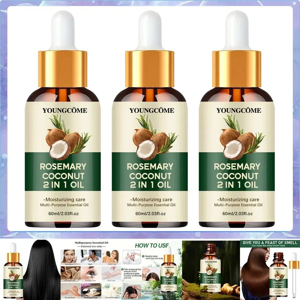 Rosemary Oil And Coconut Oil For Hair Loss Prevention Nourishes Strengthens Roots Scalp Treatment Hair Care