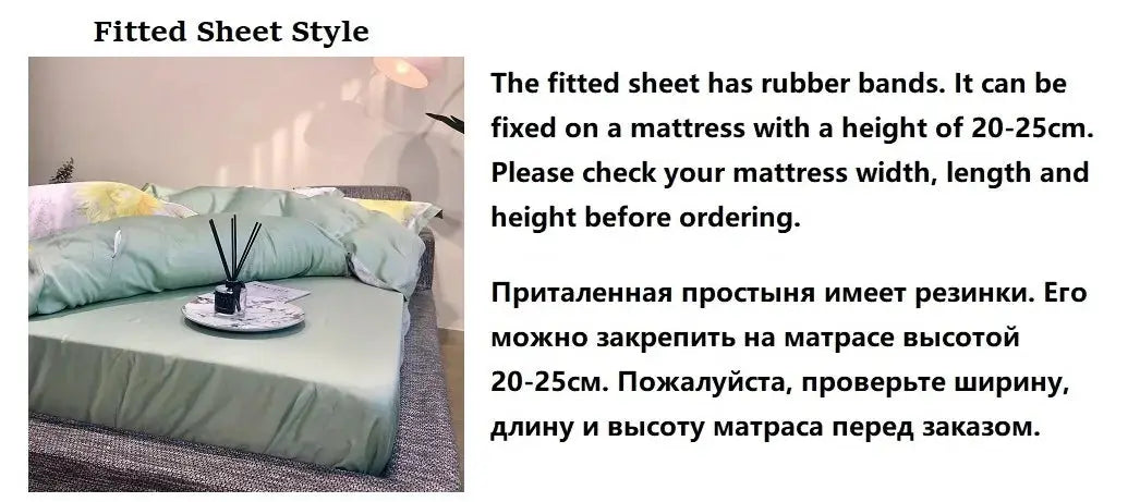 Simples Market eucalyptus Lyocell bedding set in sage green with fitted sheet, duvet cover and pillowcases