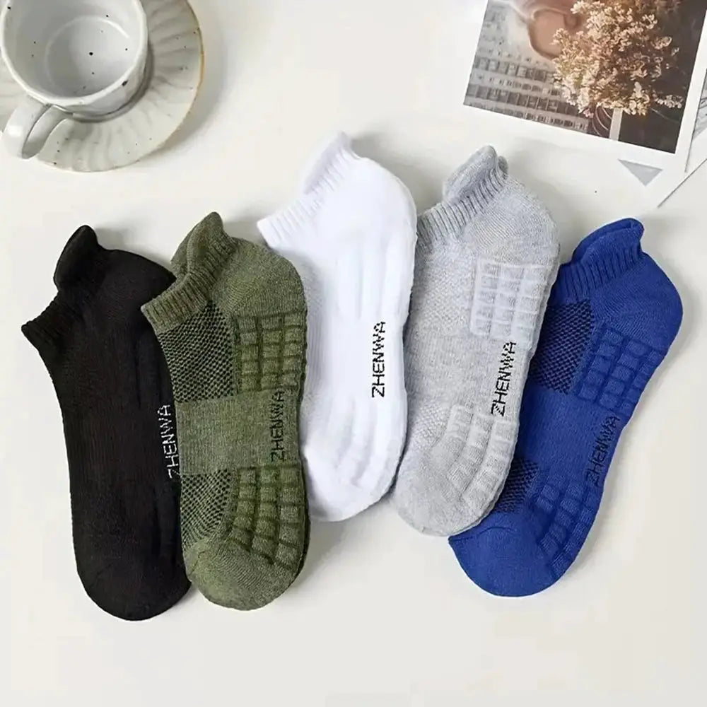 Men Ankle Socks Set 5 To 30 Pairs Breathable Odor Proof Sweat Absorbing Letter Sports Style Invisible Running Socks