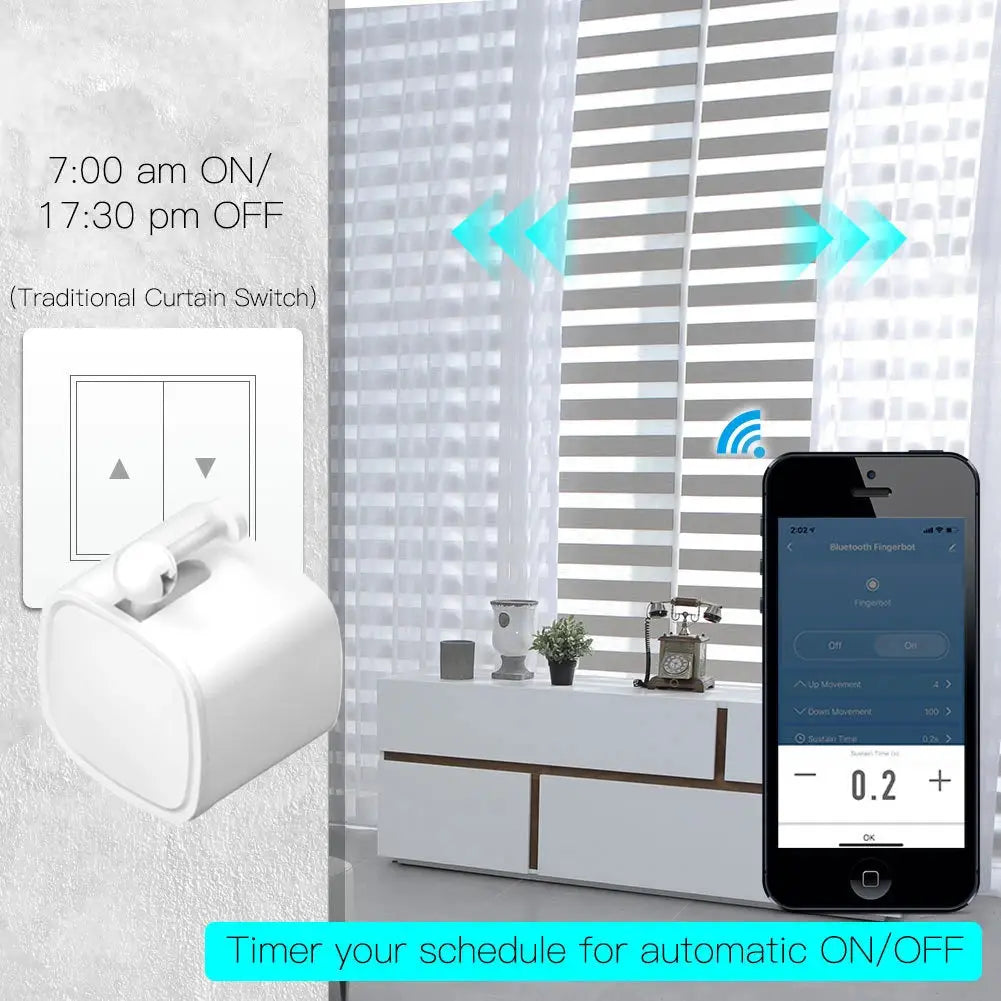 Tuya Bluetooth Finger Robot Switch Button Fingerbot For Light Switches With Smart Life App And Bluetooth Gateway