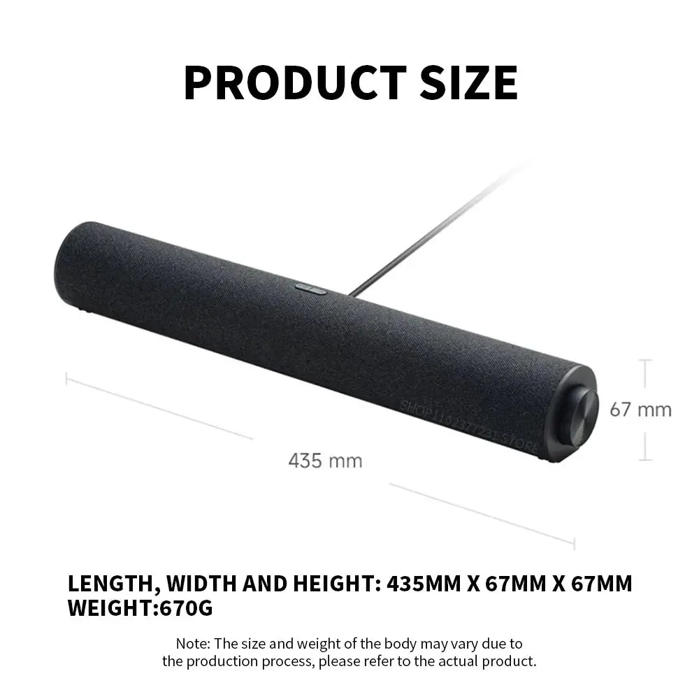 Xiaomi Redmi computer speaker bar by Simples Market, black fabric, 435mm long, Bluetooth 5.0, built-in mic