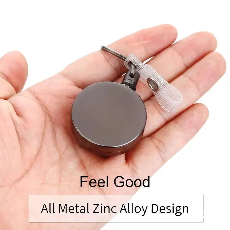 Retractable Metal Wire Keychain With Badge Reel ID Lanyard For Name Tags Card Badges Easy Pull Buckle Elastic Key Ring - Simples Market