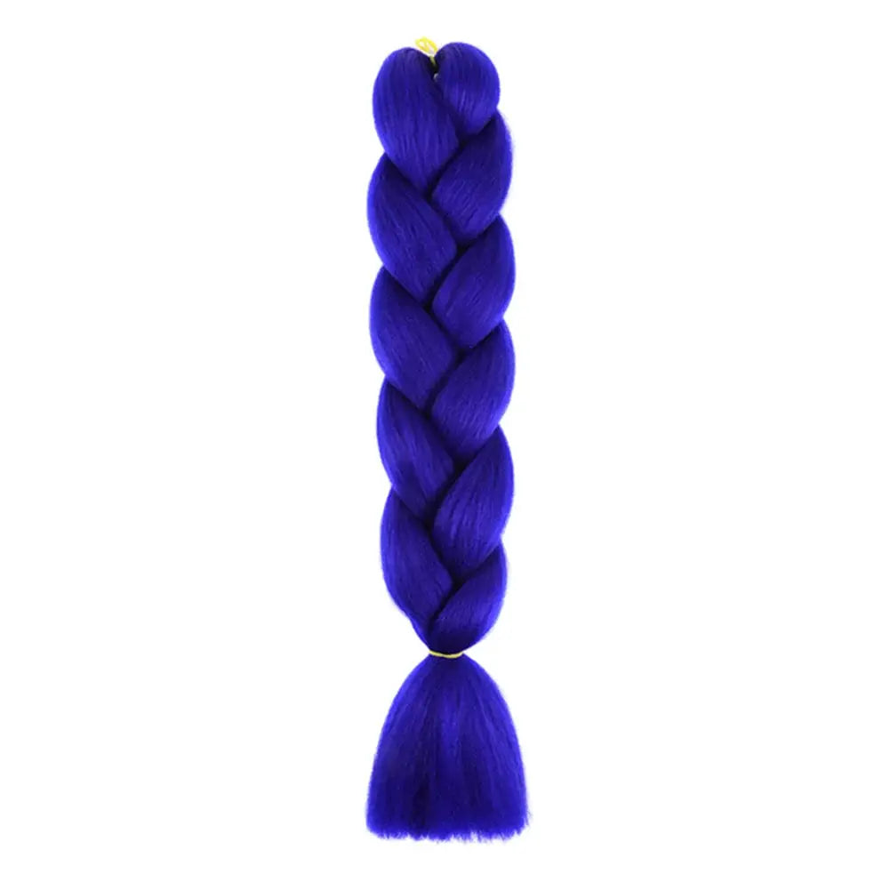 24-inch jumbo braiding hair extension in electric royal blue, synthetic Afro crochet braid