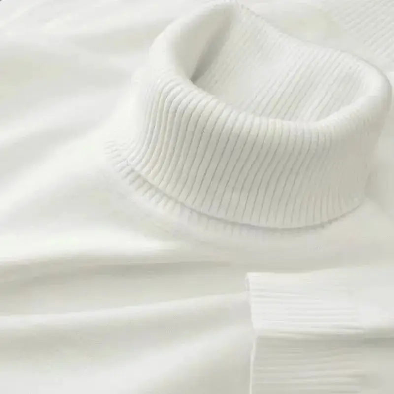 Mens Knitted Sweater Solid Color Turtleneck Pullover Breathable Warm Outdoor Streetwear For Autumn And Business Tops