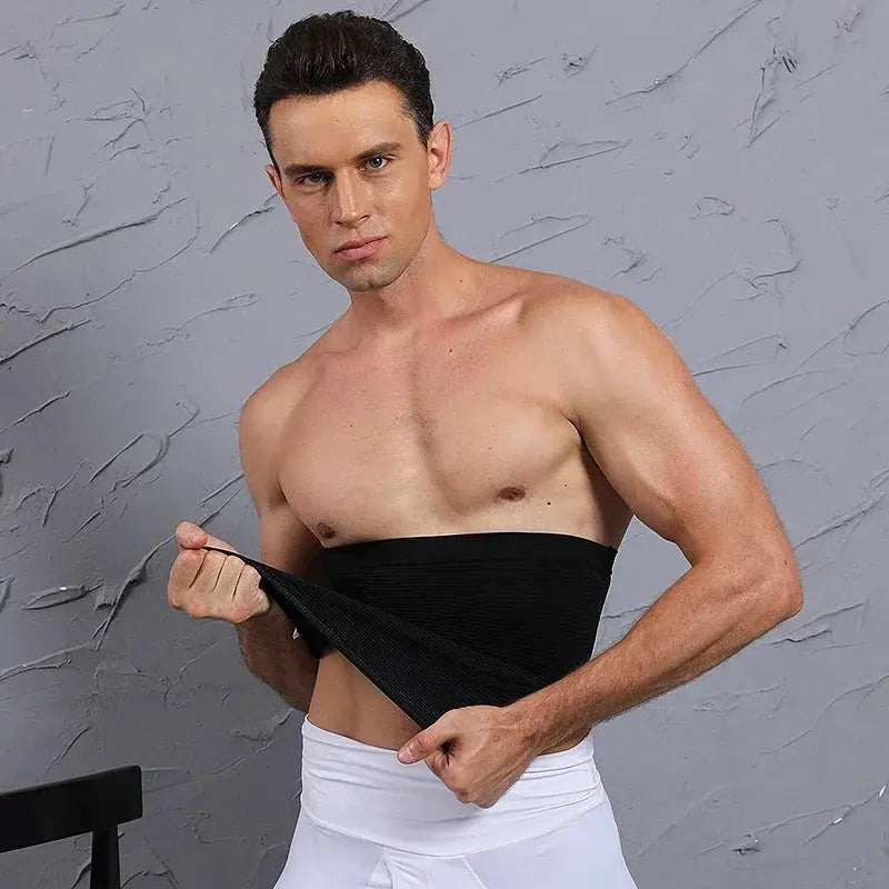 Simples Market men's black waist cincher body shaper for tummy control and abdomen compression