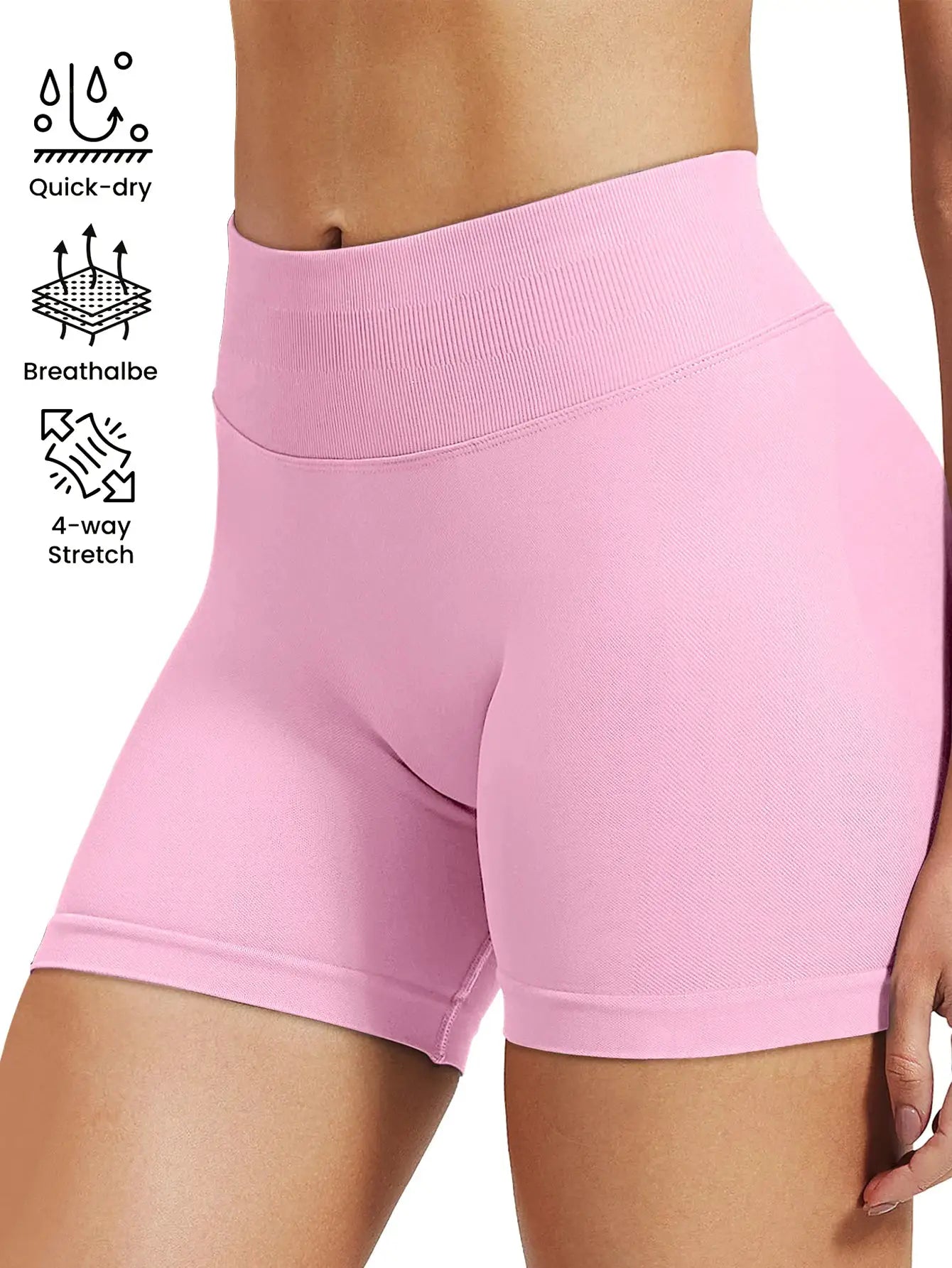 FlexFlow Pilates Knit Shorts High Stretch For Medium Intensity Training No Awkward Lines