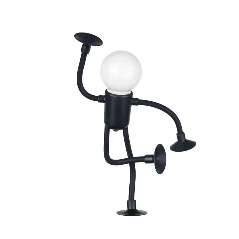 Simples Market changeable-shape night light figure lamp, black metal body and white bulb