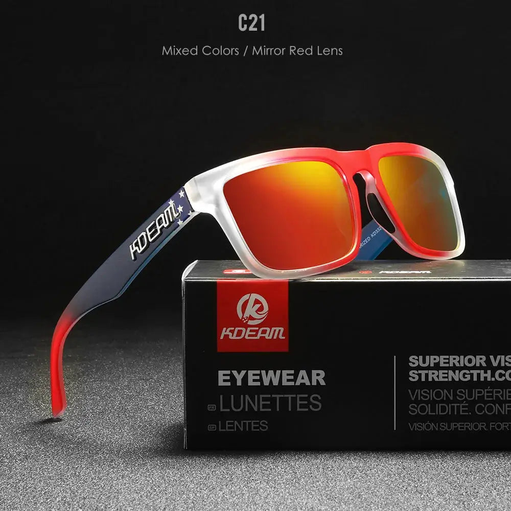 KDEAM 2022 Square Men Polarized Sunglasses With UV Protection Coating For Durable Outdoor Performance