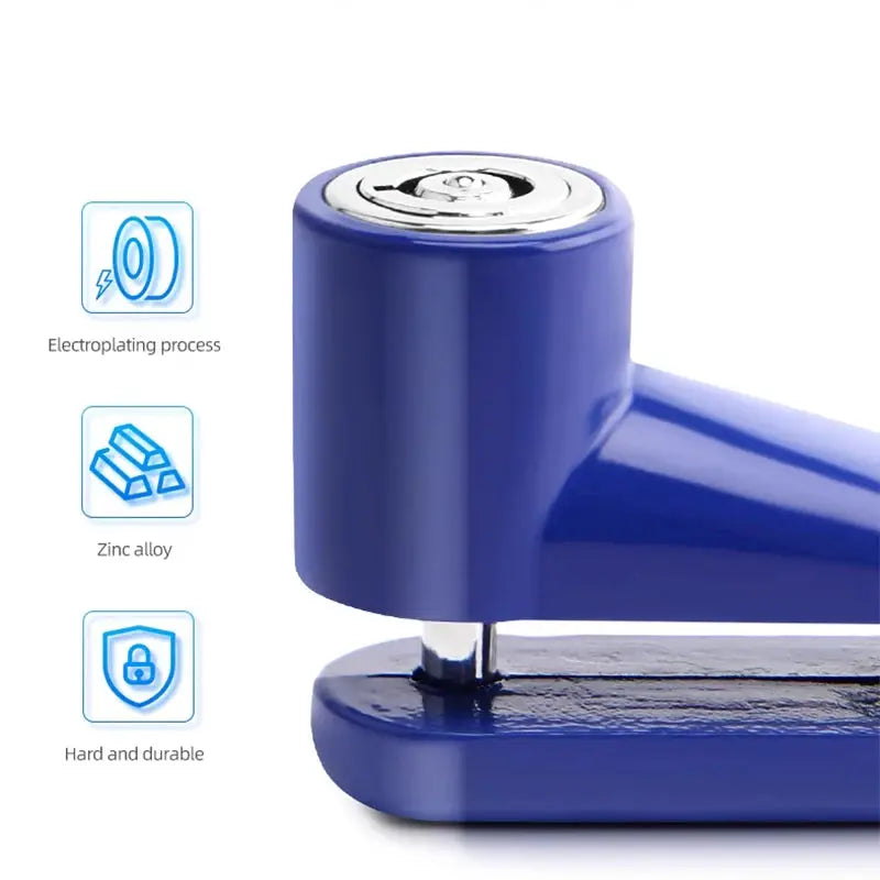 Simples Market blue motorcycle disc brake lock, zinc alloy, hard and durable anti-theft security