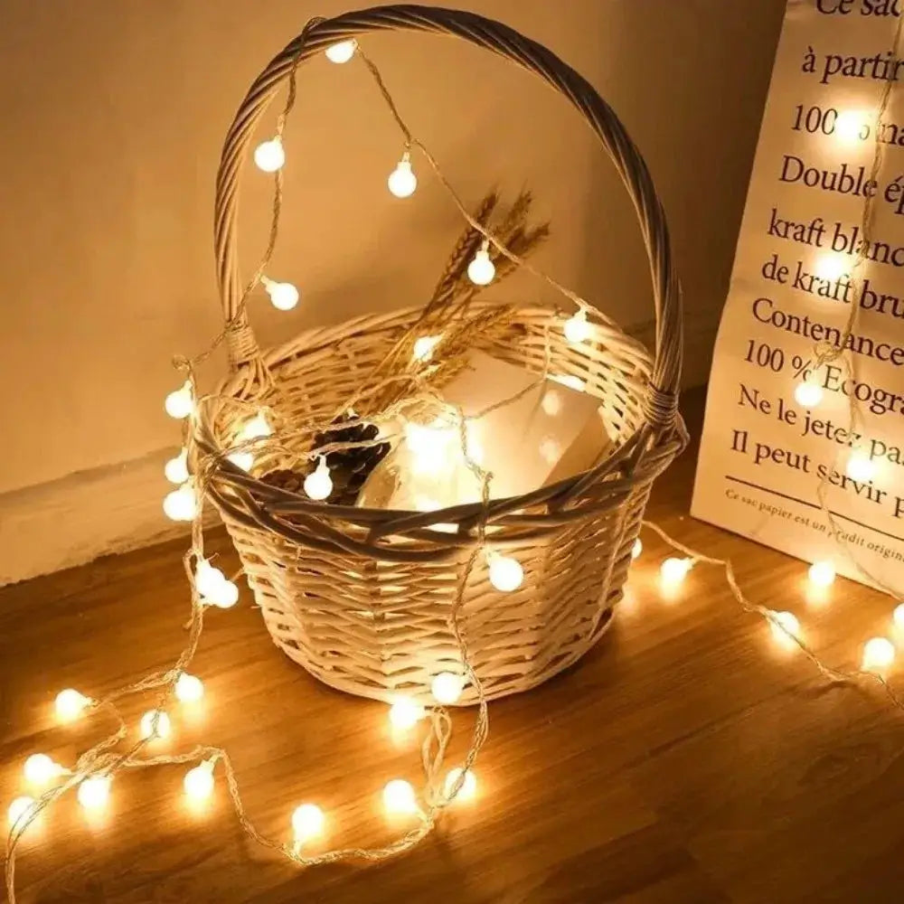 Garland Lights Outdoor 10M USB Battery Powered Ball LED String Lights For Weddings Gardens And Christmas Decoration