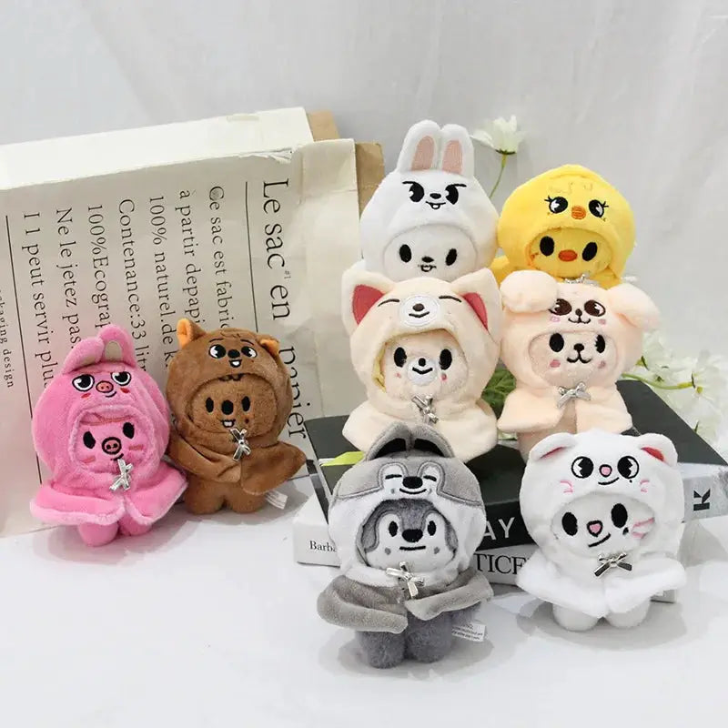 SKZOO Stray Kids Plush Keychain 12cm Doll Cloak Fashion Toy Fans Gift Official Collectible Item