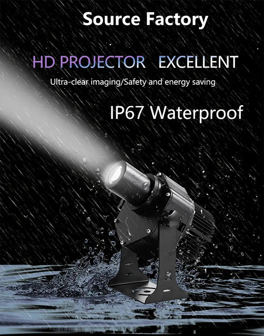 Advertising Gobo Projector Custom Logo Outdoor LED Light IP67 Rotating