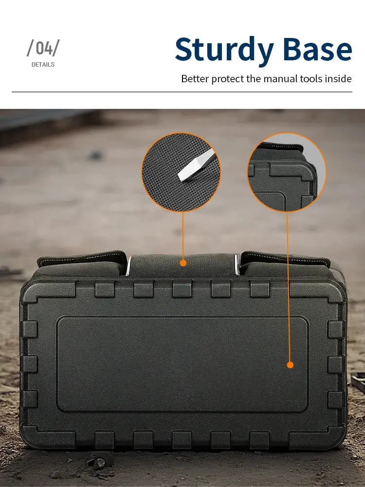 WINHUNT Heavy-Duty Tool Bag in black with durable polyester material, wide-mouth opening and molded bottom