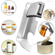 Stainless Steel Can Opener 2in1 Folding Bottle Opener Multifunctional Durable Kitchen Gadget
