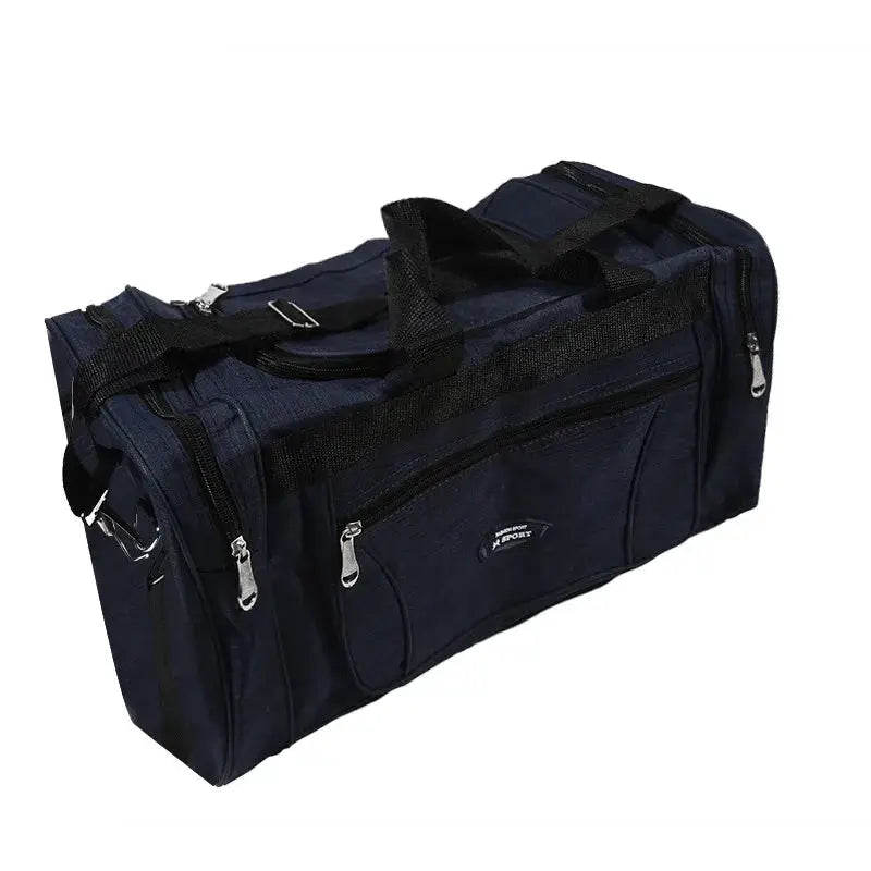 Oxford waterproof travel duffle bag by Simples Market, navy blue with large capacity and multiple zip pockets
