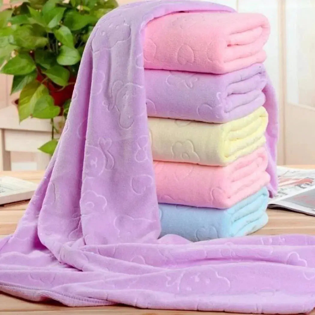 Simples Market pastel pet towels set, soft microfiber quick-dry bath towels for dogs and cats