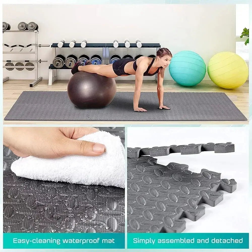 4 To 20 Pieces Puzzle Fitness Mat EVA Interlocking Foam Floor Tiles For Home Gym Non Slip Floor Mat For Kids
