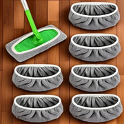 Four Reusable Mop Pads With High Water Absorption And Ultra Fine Fiber Cleaning Pads That Fit Most Standard Mops