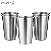 Kemorela 4 Piece Stainless Steel Cup Set With 300ml 400ml And 500ml Tumblers Stackable Camping Drinking Glasses