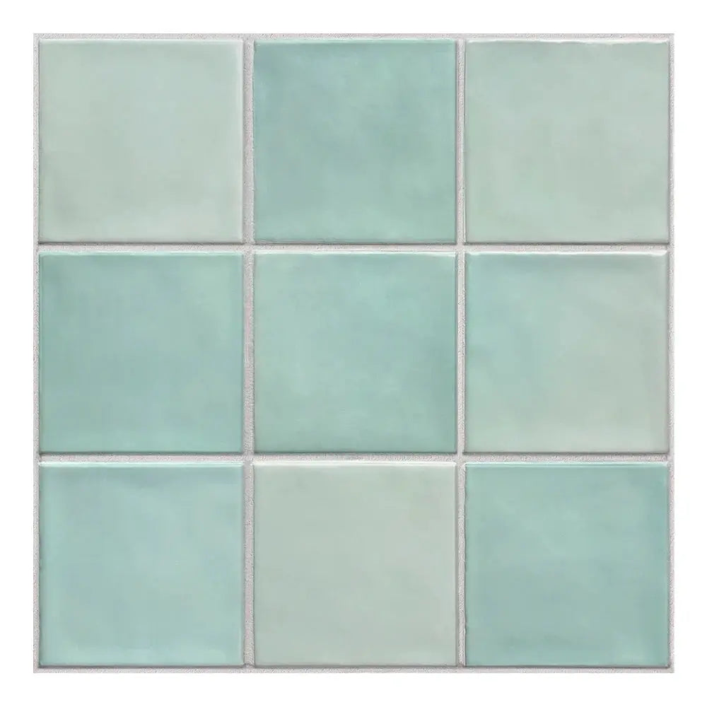Simples Market 12-piece mint green 3D tile stickers sheet, self-adhesive 30x30cm, water mold resistant for kitchen and bathroom