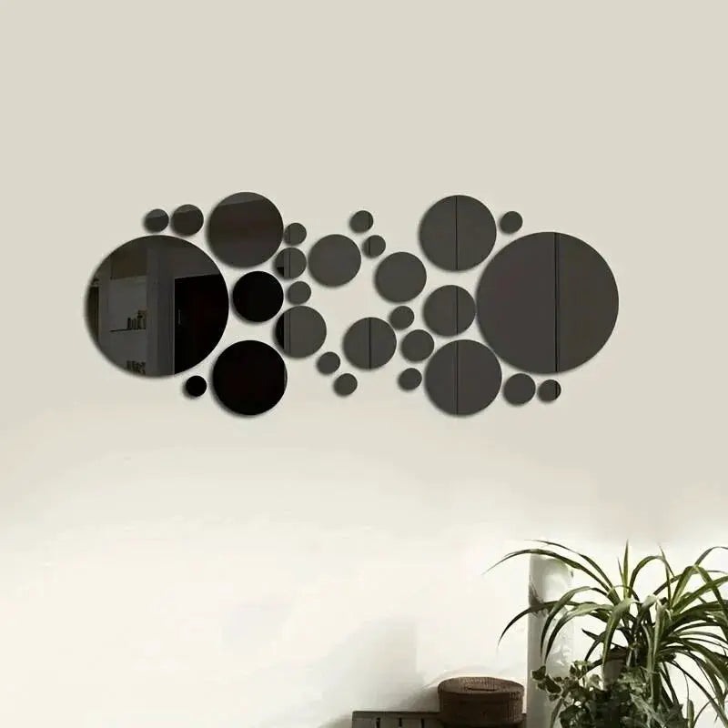 26 Pcs 3D Acrylic Mirror Wall Sticker Set Round Mirrors For DIY Bedroom Bathroom And TV Backdrop Decor