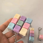 Keyboard Key Fidget Toy Stress Relief Button Keychain With Clickable Keys Office Desk Accessory Gift