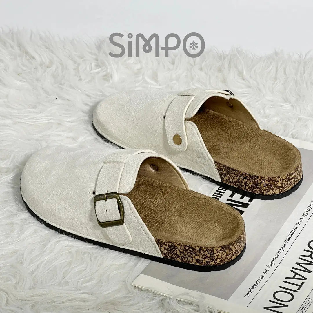 CozyPath Outdoor Slide Slippers With Flannel Upper Closed Toe Non Slip All Season Mens Womens Sandals