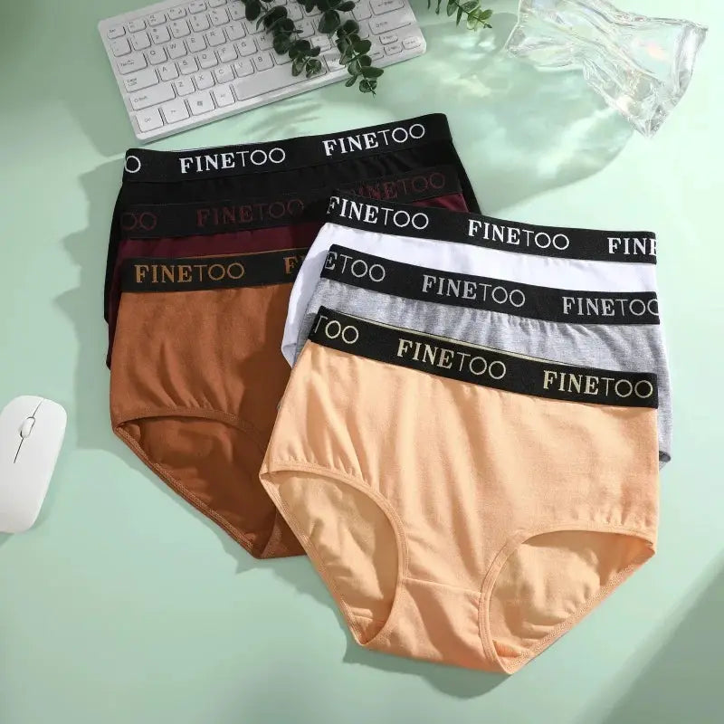Finetoo 6-pack women's seamless cotton briefs in assorted colors by Simples Market