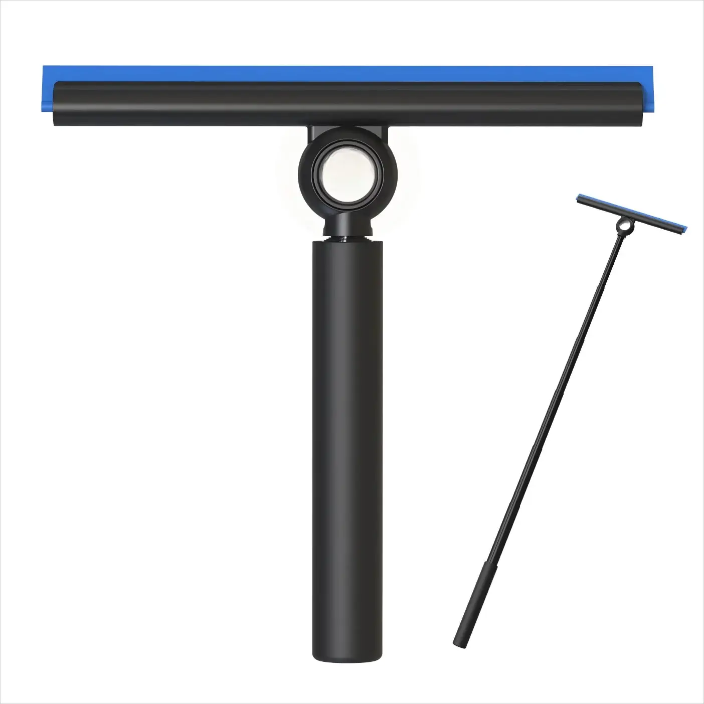 EHOMGUI shower squeegee by Simples Market with telescopic black handle and blue blade for glass doors