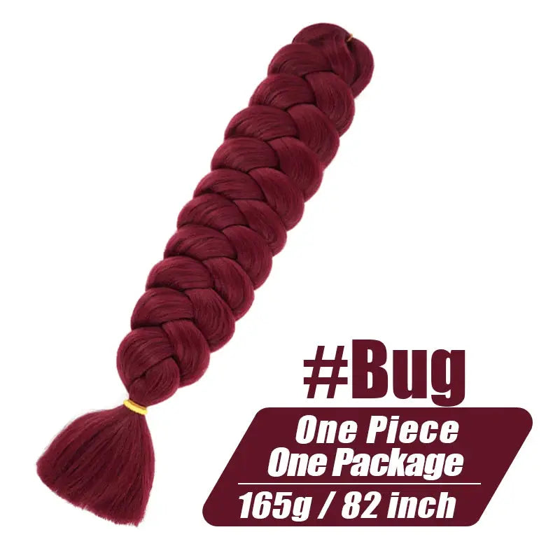 82-inch Kanekalon jumbo braiding hair by Simples Market, burgundy red, 165g, one piece
