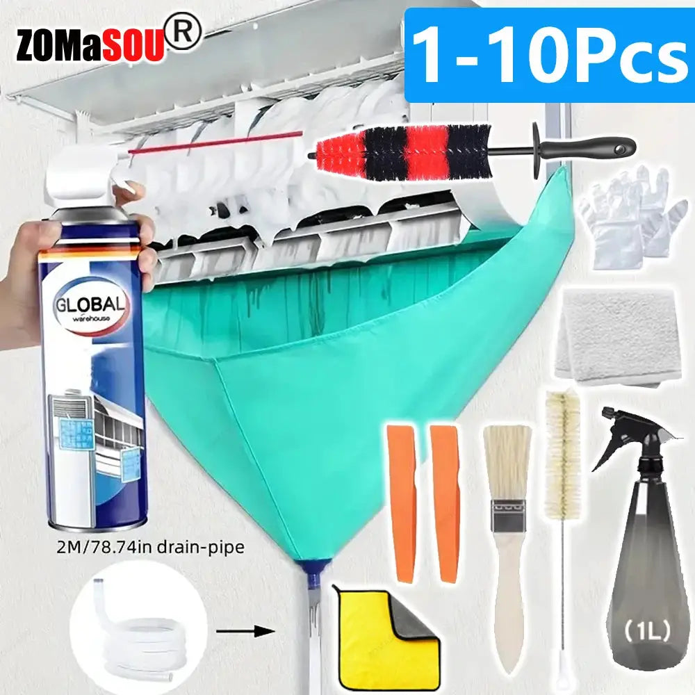 1-10Pcs Air Conditioner Cleaning Bag Kit Waterproof Drain Hose For Washing And Conditioning Aircon Cleaner