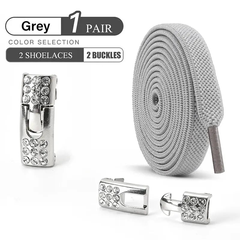 SparkLace No Tie Diamond Buckle Elastic Shoelaces For Kids And Adults Easy Slip On Convenience For Sports Casual Shoes
