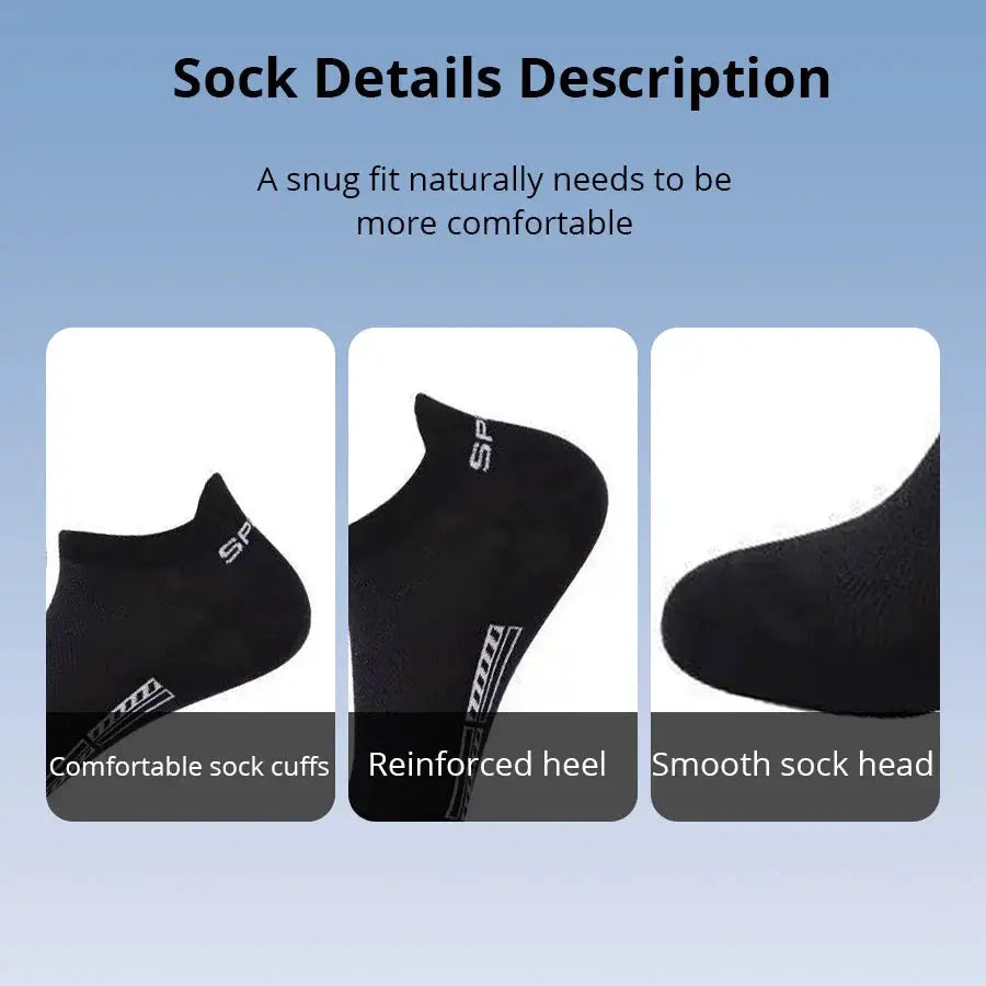 Men's Summer Thin Mesh Breathable Polyester Sports Socks 5 10 20 Pairs Sweat Absorbing Short Socks For Active Wear