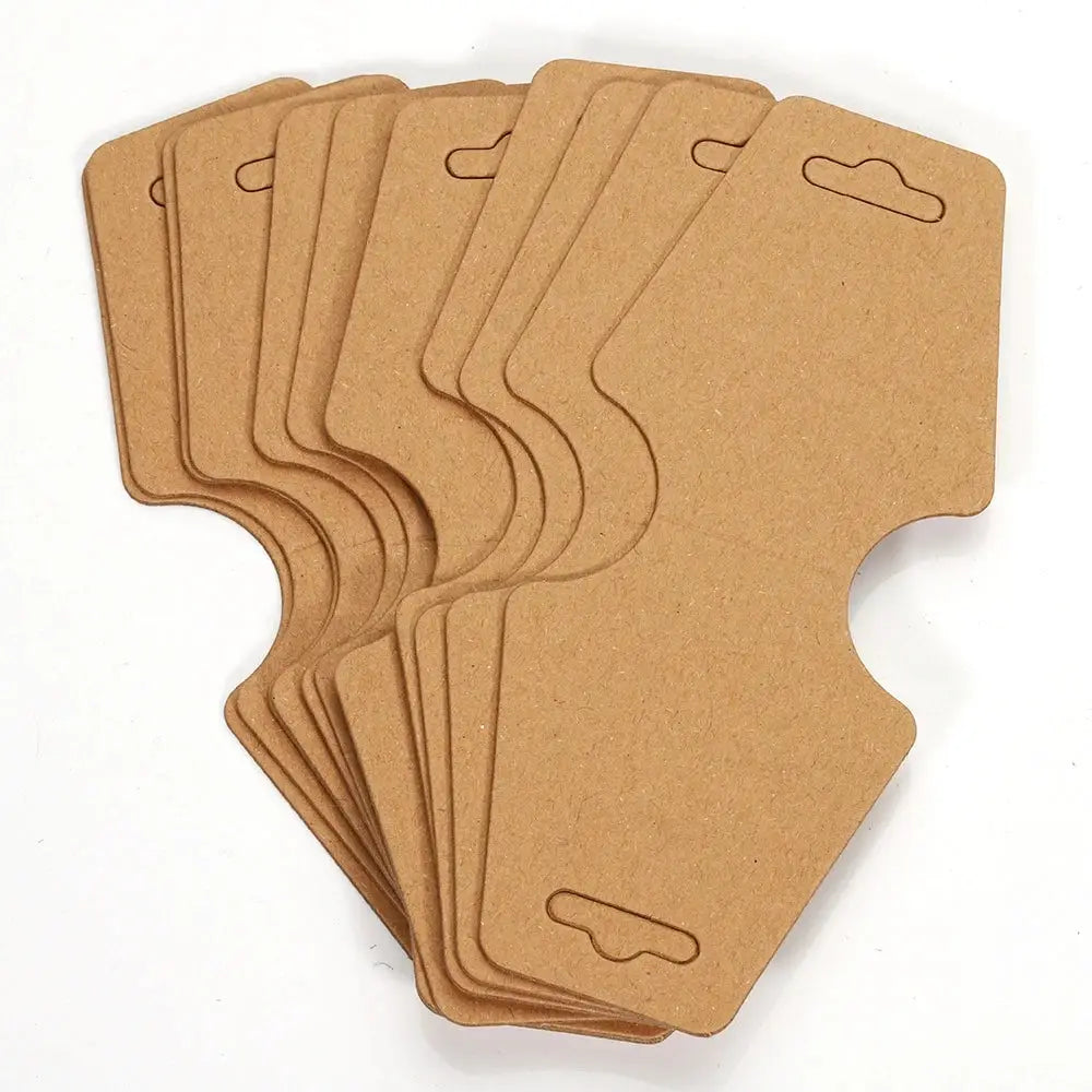 Blank Kraft Paper Display Cards For Necklace And Bracelet Packaging Foldable Tags 50 And 100 Pack Black White Khaki