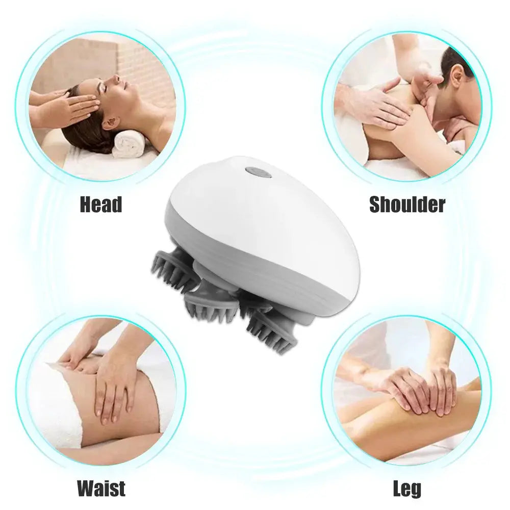 Simples Market electric head and body massager with 4 kneading heads for scalp, shoulders, waist, and legs