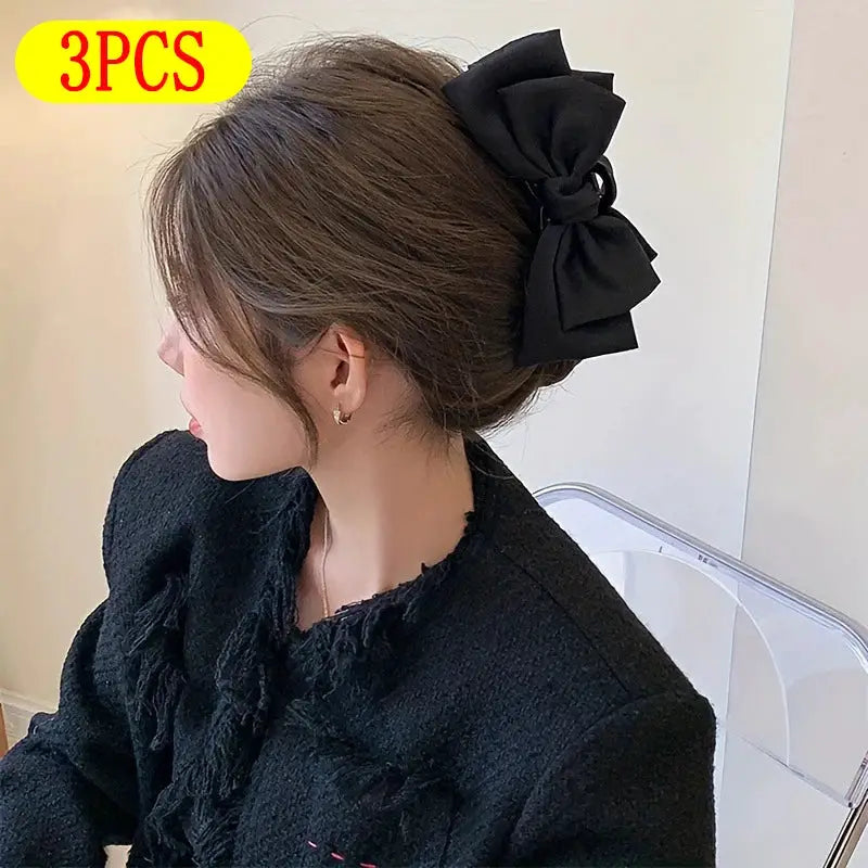 LuxeLocks Super Large Bowknot Grip Clip High End Hair Accessory For Women With Secure Hold And Fashionable Style
