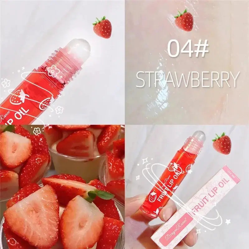 Fruit Lip Gloss Clear Lip Oil Moisturizing Lip Line Reduction Nourishes Lips Waterproof Long Lasting Liquid Lip Cosmetics