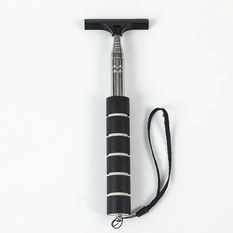 Car rearview mirror wiper cleaning tool with telescopic handle and black foam grip by Simples Market